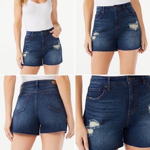 ☀️ Sofía Jeans By Sofia Vergara, Size 12, Bíanca Curvy 4”, Distress Jean Shorts